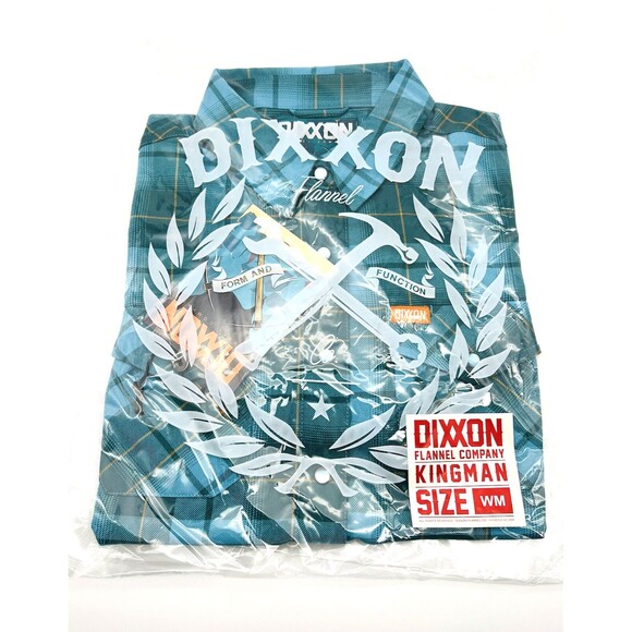 Dixxon Shirt Women's Medium Button Up Kingman Flannel Blue - Picture 1 of 3